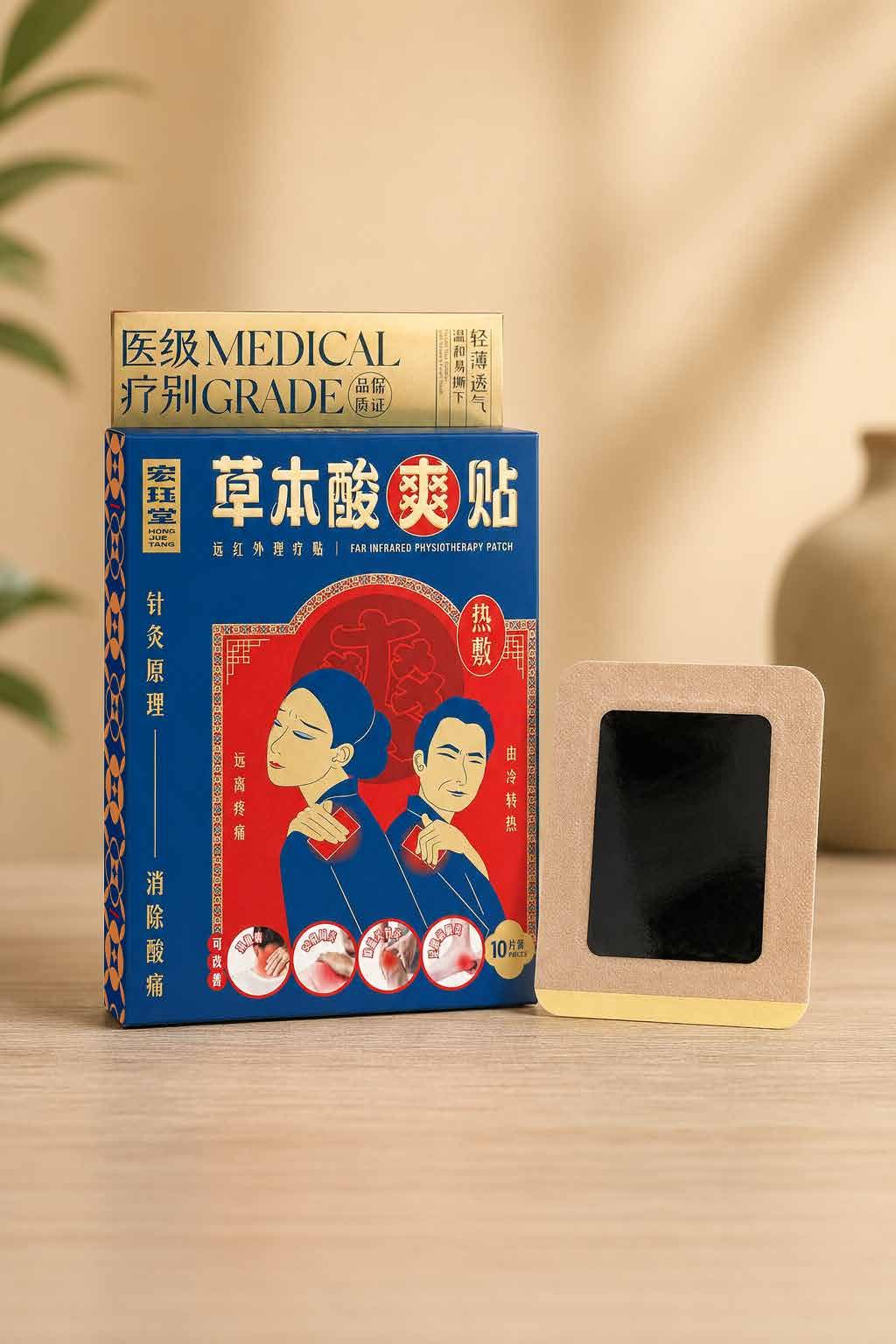宏珏堂 草本贴 包装与药贴